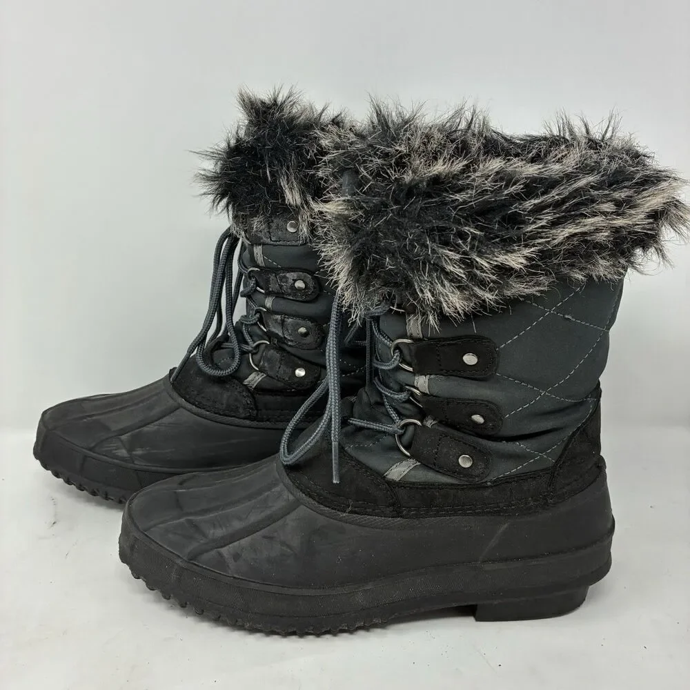 ITASCA Women's Snow Boots Shearling Fur Lined Size 8 Waterproof
